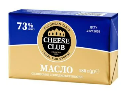 Масло солодковершкове Селянське 73% CHEESE CLUB, 180г